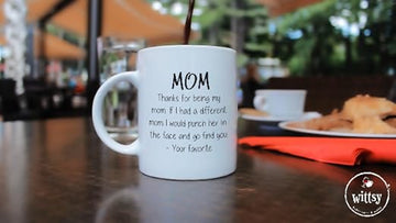 Thanks For Being My Mom Funny Coffee Mug - Gifts for Mom from Son, Daughter - mothers day mugs from Kids - Unique Gag Birthday Present Idea for Women, Her - Cool Novelty Mother Mug, Cup