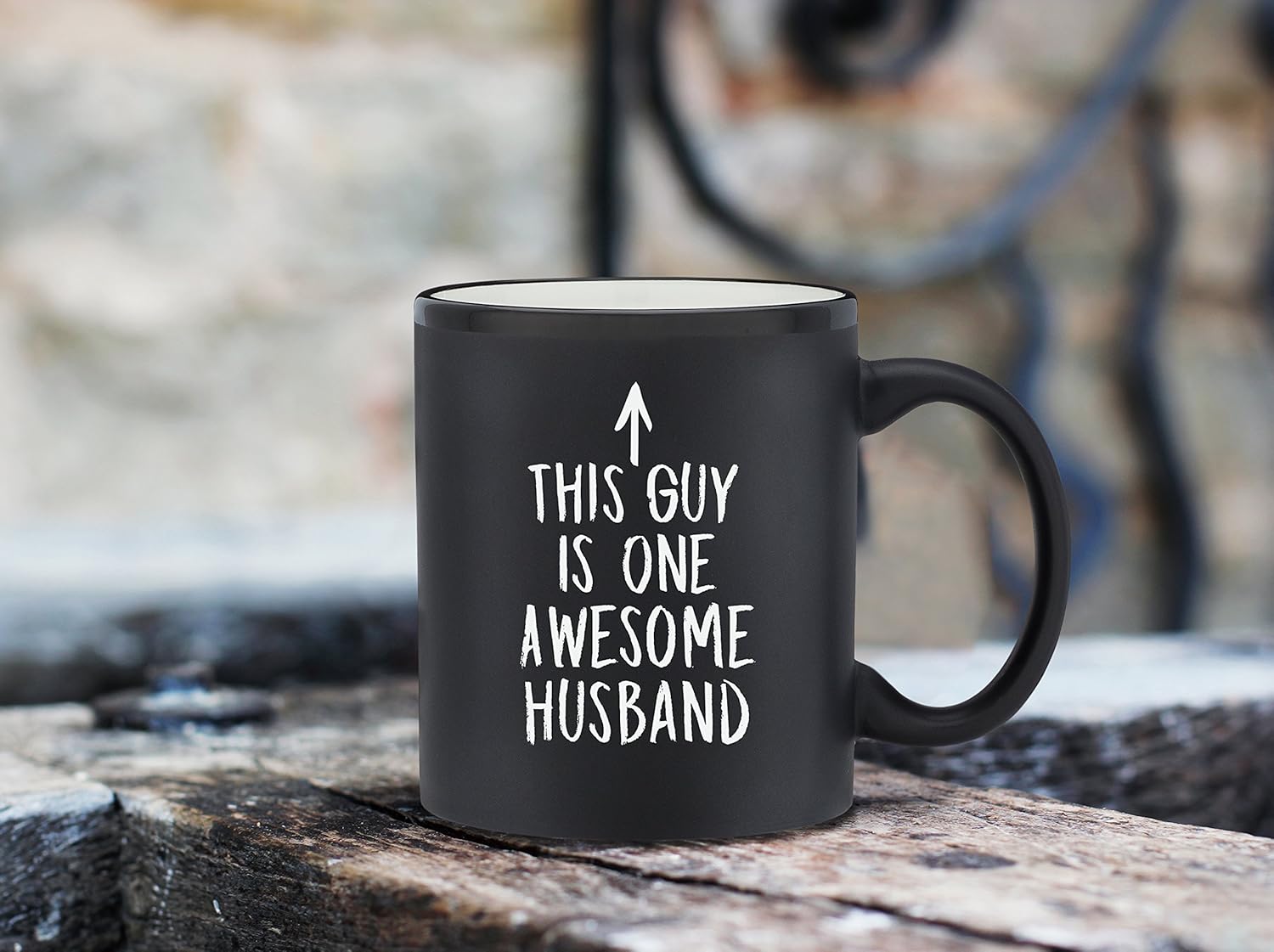One Awesome Husband Funny Coffee Mug - Anniversary & Valentine's Gifts for Men, Him - Best Husband Gifts from Wife, Wifey, Her - Unique Birthday Present Idea - Fun & Cool Novelty Cup (Matte Black)