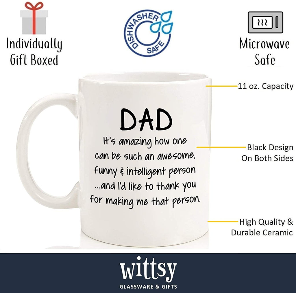 Fathers Day Gift Ideas Funny Dad Coffee Mug Cups for Men 