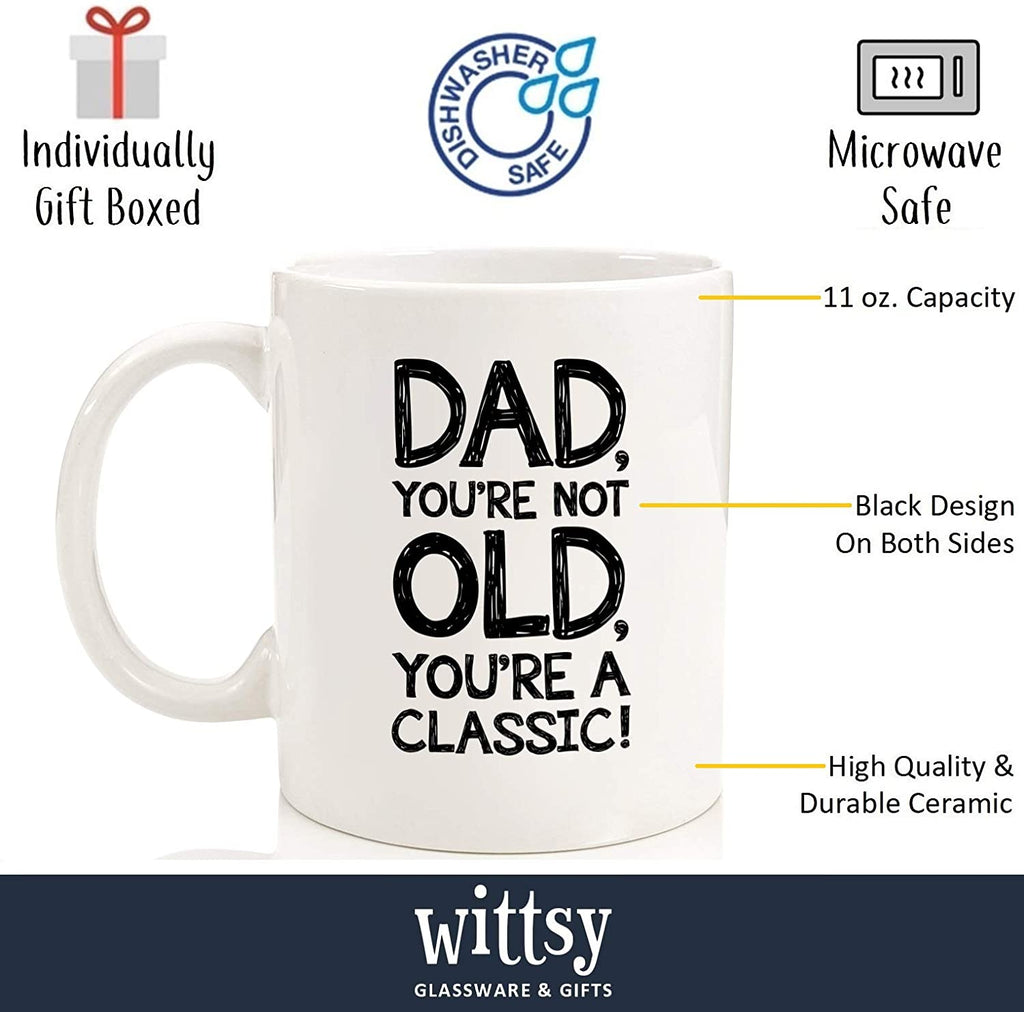 Funny Dad Gifts for Father's Day, I Smile Because You're My Dad Coffee Mug,  Dear Dad from Daughter, Dad Gag Gift from Son | Sweet & Salty Mugs