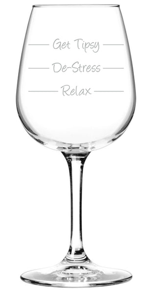 Get Tipsy Funny Wine Glass - Best Christmas Gag Gifts for Women, Mom - Unique Xmas Wine Gifts for Wife, Her - Cool Bday Present Idea from Husband, Son, Daughter - Fun Novelty Gift for Sister, Friend