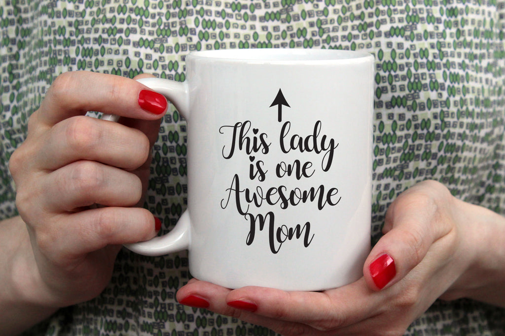 One Awesome Mom Funny Coffee Mug - Best Christmas Gifts for Mom, Women,  Wife - Unique Xmas Mom Gift from Daughter, Son, Kids, Husband