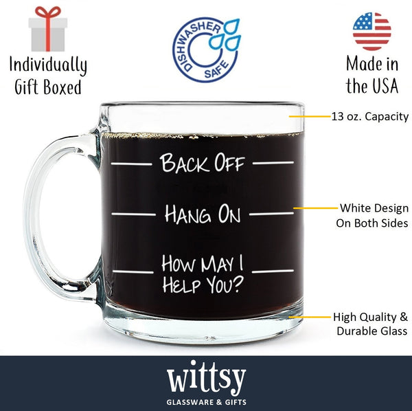 Back Off Funny Coffee Mug - Best Novelty Christmas Gifts for Men, Women, Husband, Wife - Cool Xmas Gag Gift Ideas for Him, Her, Dad, Mom from Son, Daughter - Unique Bday Present for Friends - Fun Cup