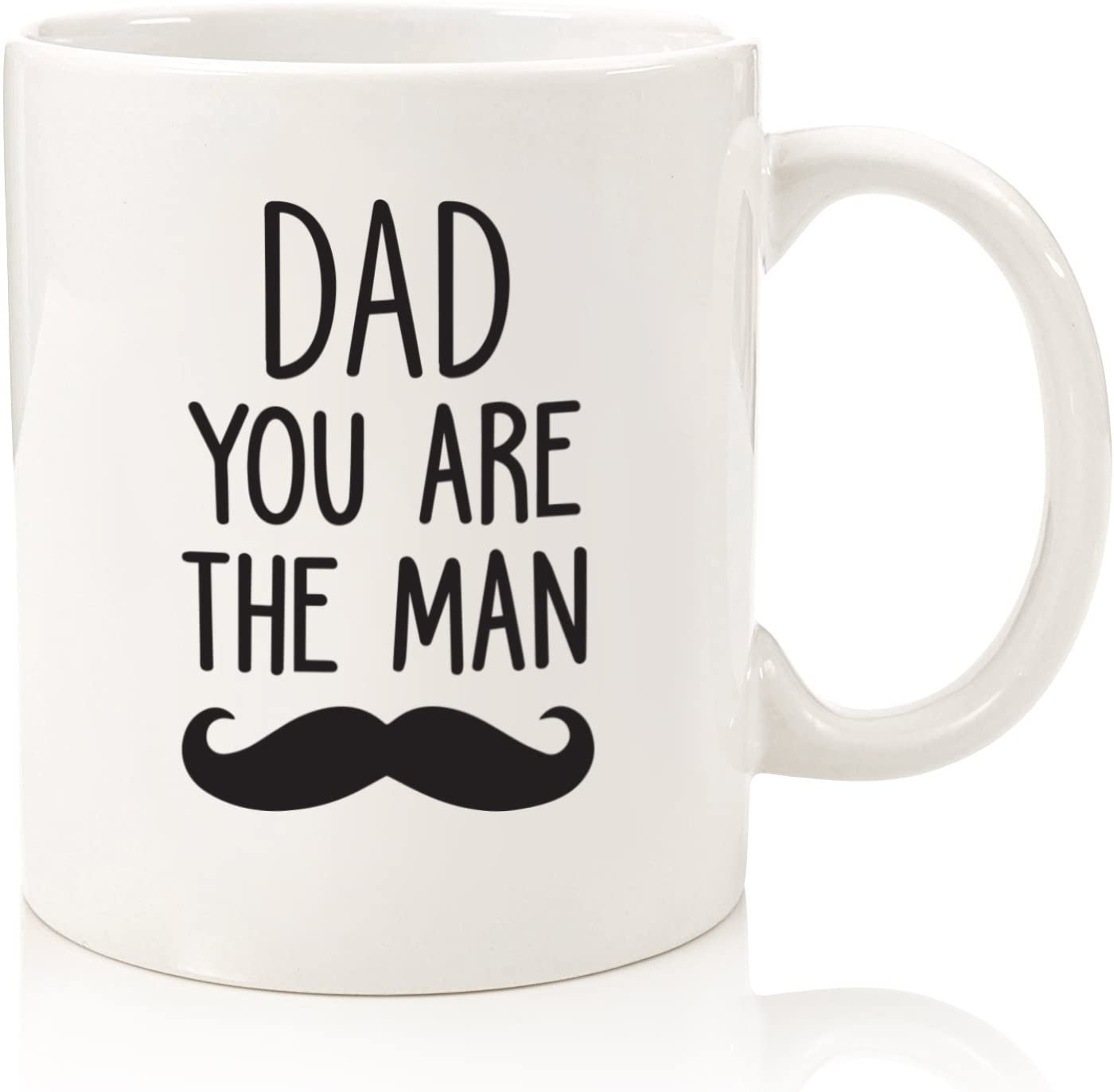 Dad You Are The Man Funny Coffee Mug - Best Christmas Gifts for Dad, Men - Cool Xmas Dad Gifts from Daughter, Son, Wife, Kids - Unique Birthday Present Ideas for Father, Husband, Him - Fun Novelty Cup