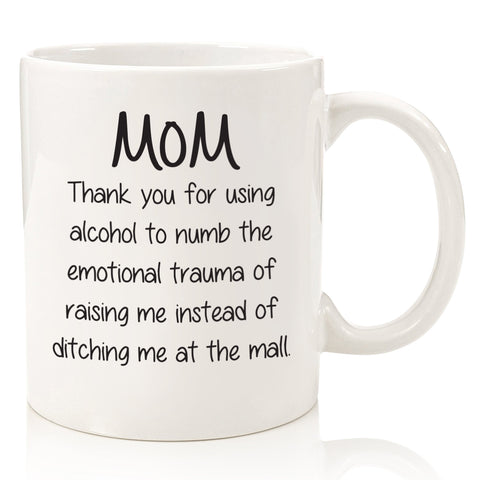 dear mom thank you for using alcohol funny coffee mug cup for mothers day from son daughter best birthday gift ideas novelty christmas present xmas stocking stuffer