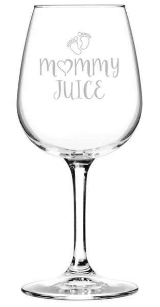 Mommy Juice Funny Wine Glass - Best Christmas Gifts for Women, Mom - Unique Xmas Gag Wife Gifts from Husband, Son, Daughter - Fun Novelty Birthday Present Idea for a New Mom, Friend, Adult Sister, Her