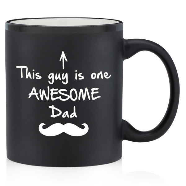 this guy is one awesome dad funny coffee mug mustache best fathers day gift from son daughter wife for husband birthday gift idea christmas xmas novelty present stocking stuffer dads cup